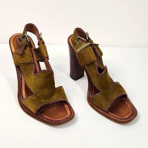 Prada Green Suede Sandals 36.5 EU Size 6 US